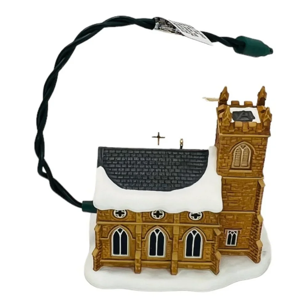 Hallmark Keepsake Candlelight Services Old Stone Church Light Feature Ornament